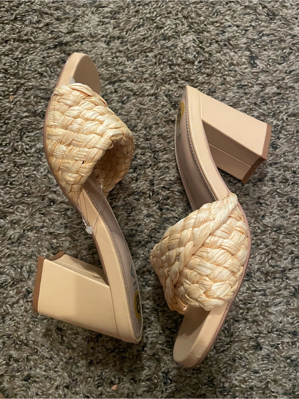 MIA Braided Slide Sandals in Natural Beige - Picture 2 of 5